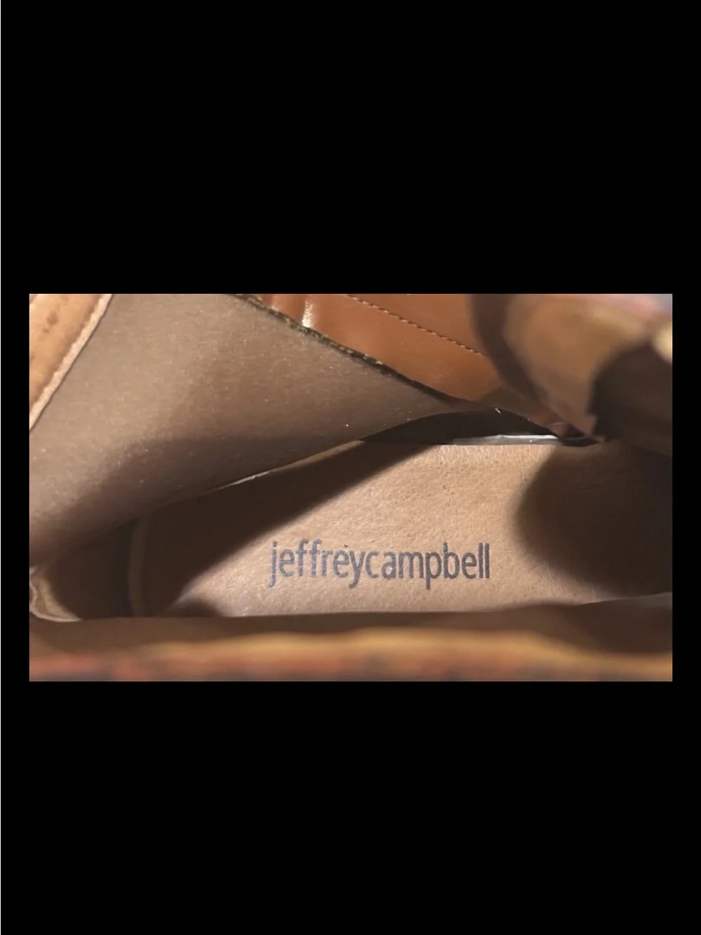 Jeffrey Campbell Black Platform Ankle Boots with Distressed Brown Highlights
